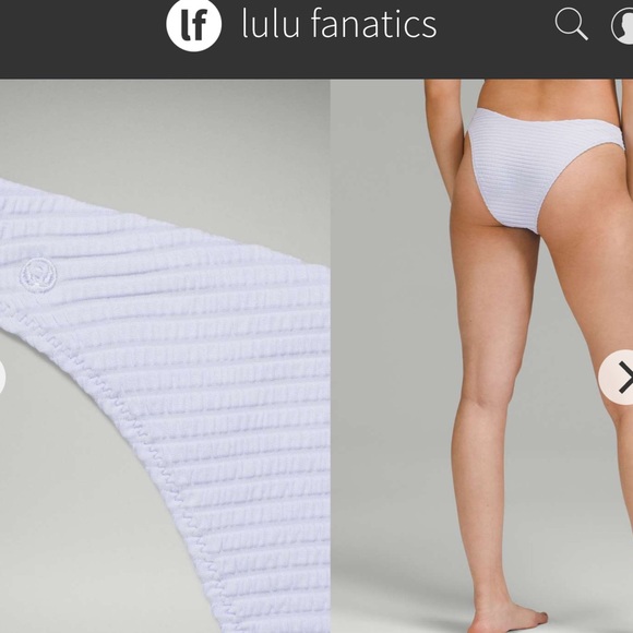 NWT Lululemon Smocked Mid-Rise Skimpy-Fit Swim Bottom 6 Hyper Stripe Pastel Blue - Picture 1 of 5